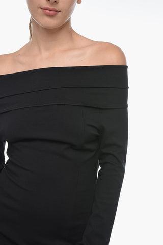 Tubino Off-Shoulder in Jersey con Spacco