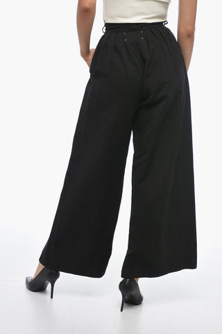 MM1 4-Pleated Cotton Blend Palazzo Pants