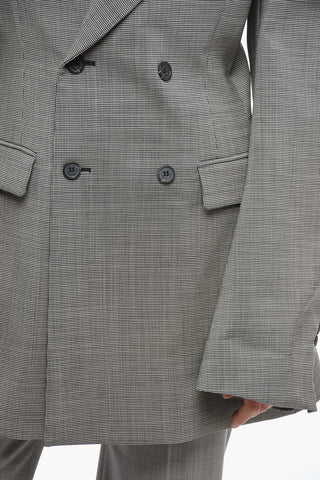 Blazer Doppiopetto con Motivo Pied de Poule