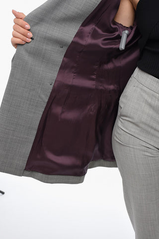 Blazer Doppiopetto con Motivo Pied de Poule