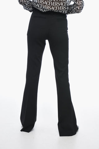 Wool-Blend Bootcut Trousers with Jewel Detail