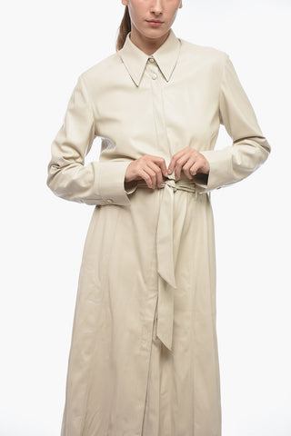 Chemisier in Eco-Pelle con Cintura