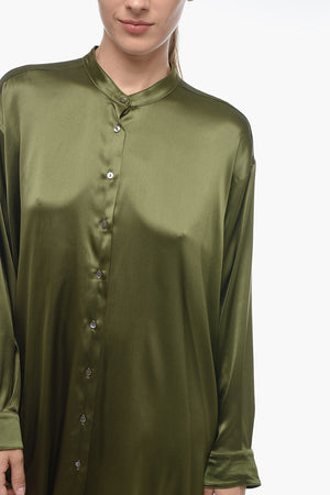 Asymmetrische GIOIA Satinbluse mit Stehkragen