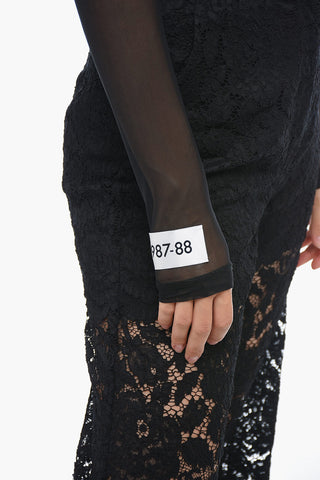 Crop Top Girocollo in Mesh