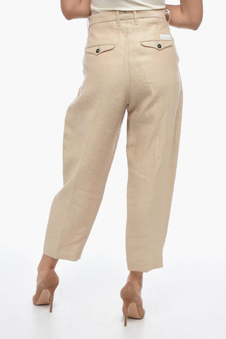 Linen Coulotte Pants with Low Crotch