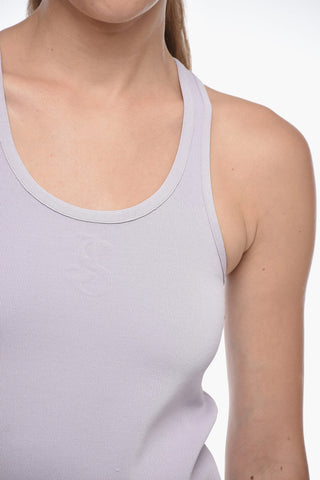 Ärmelloses Top aus Stretchstoff mit Reliefdetail