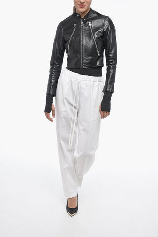 MM6 Brushed Leather Cropped Fit Jacket