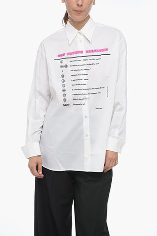 MM6 Asymmetric Cotton Shirt with Print