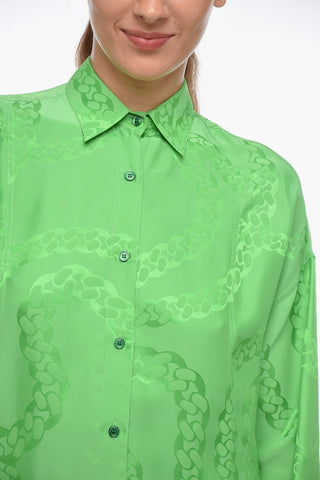 Jacquard Satin Shirt with Standard Collar