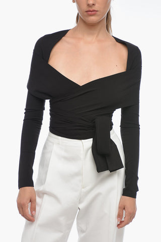 Wrap Crop Top with Criss Cross Design