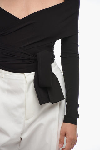 Wrap Crop Top with Criss Cross Design