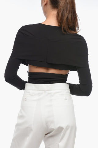 Wrap Crop Top with Criss Cross Design
