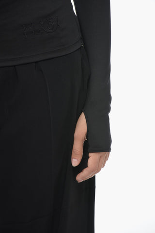 MM6 Stretch Fabric Cold-Shoulder Top