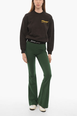 Pantaloni in Felpa Svasati con Banda Elastica Logata