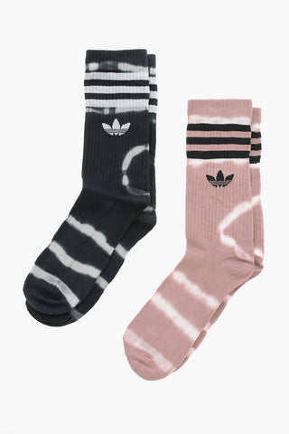 Set of 2 Acid Wash Effect Socks with Embroidered Logo