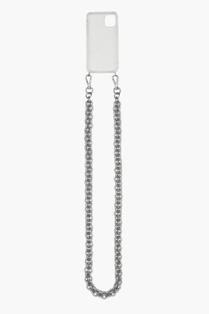 Transparent Case for Iphone 12 with Removable Silver Chain
