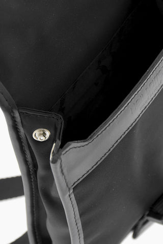 Solid Mini Bag with Leather Trim