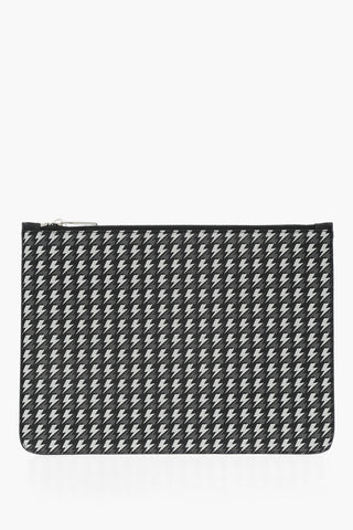 Pouch in Pelle con Logo All-Over