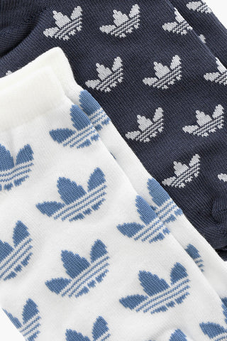 Set of 2 Cotton Blend Socks with All-Over Logo