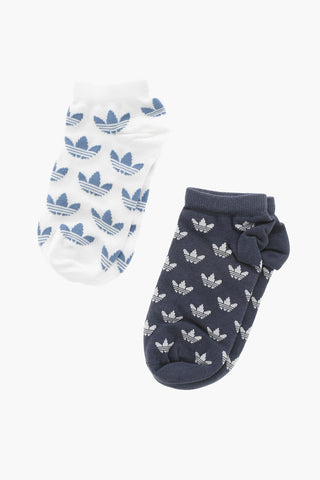 Set of 2 Cotton Blend Socks with All-Over Logo