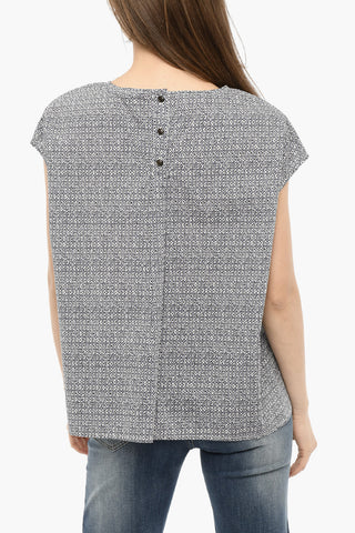 Side Split All-Over Printed Blouse