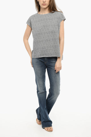 Side Split All-Over Printed Blouse