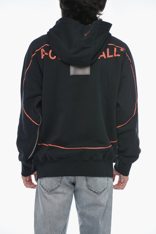 Logo print Brushed Cotton Zipped Hoodie