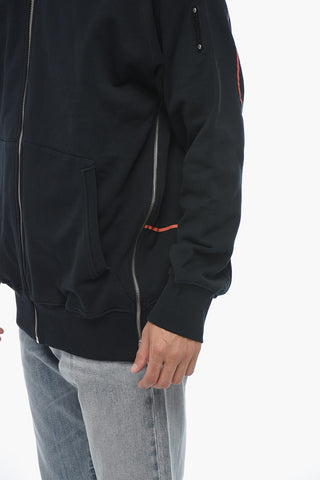 Logo print Brushed Cotton Zipped Hoodie