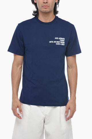 Crewneck T-shirt with Flocked Lettering