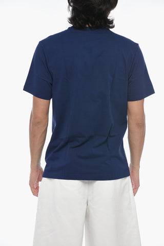 Crewneck T-shirt with Flocked Lettering