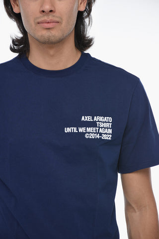 Crewneck T-shirt with Flocked Lettering