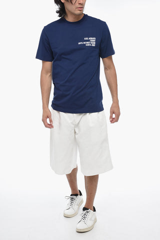 Crewneck T-shirt with Flocked Lettering