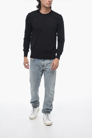 Crewneck Pullover With Visible Seams