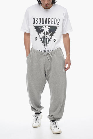 Fleece Cotton Joggers with Embroidered Logo