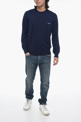 Cotton Crewneck Pullover With Embroidered Logo