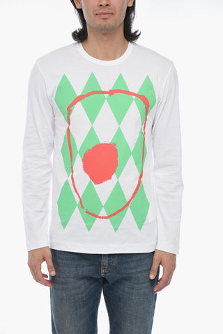 HOMME PLUS Long-sleeved T-shirt with Graphic Print