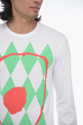 HOMME PLUS Long-sleeved T-shirt with Graphic Print