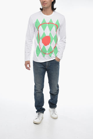HOMME PLUS Long-sleeved T-shirt with Graphic Print