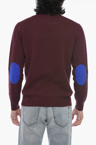 Maglia Girocollo LUNETTA in Lana Vergine con Patch a Contrasto