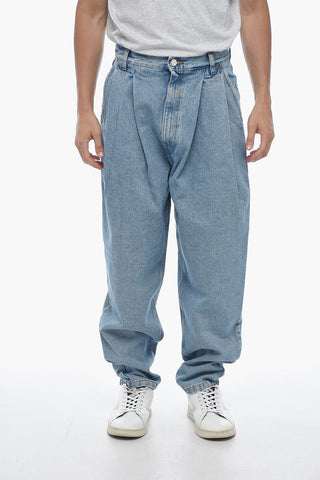 Light-washed Balloon Denims with Pleats