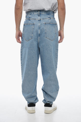 Light-washed Balloon Denims with Pleats