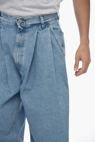 Light-washed Balloon Denims with Pleats