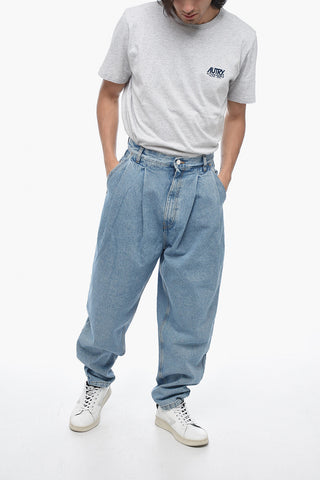 Light-washed Balloon Denims with Pleats