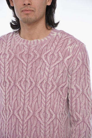 Rundhalspullover TRECCIA aus Aran-Schurwolle