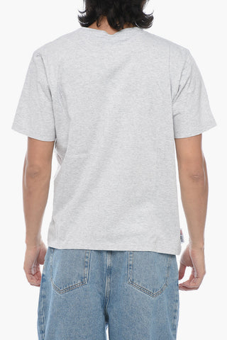 Crewneck T-shirt with Flocked Logo