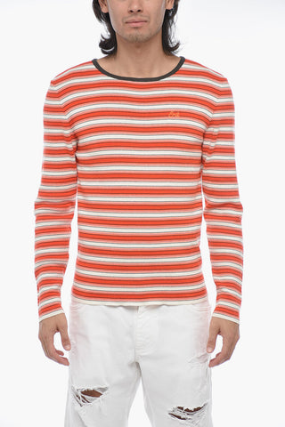 MAN Pinstriped Sweater with Embroidered Logo
