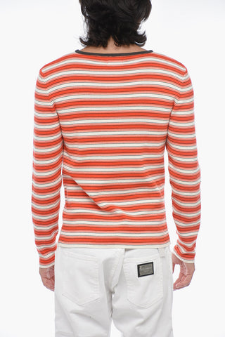 MAN Pinstriped Sweater with Embroidered Logo