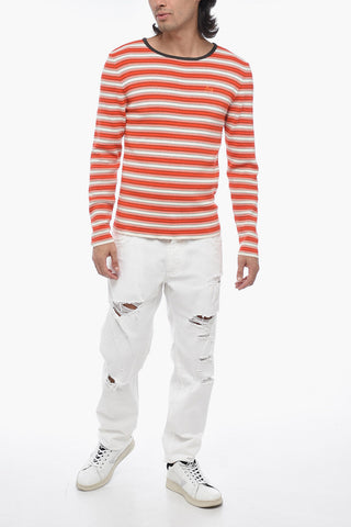 MAN Pinstriped Sweater with Embroidered Logo