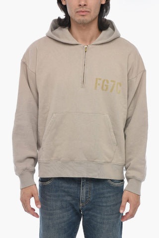 Felpa Hoodie con Half Zip