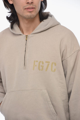 Felpa Hoodie con Half Zip